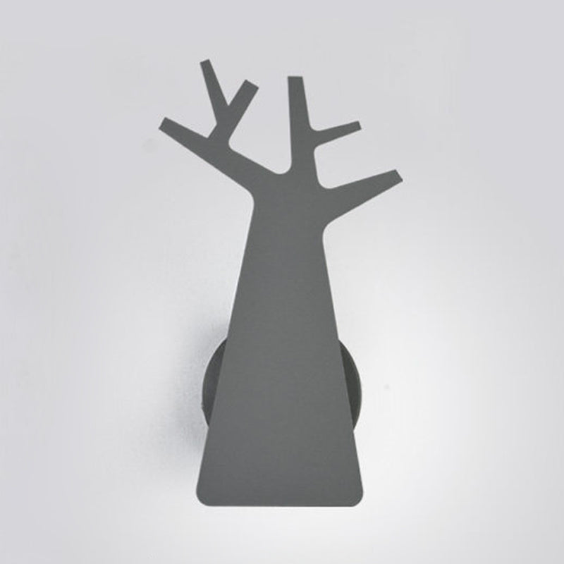 Skørter | Nordic Tree Silhouette Iron Wall Lamp 1 Main as Lighting Fixture in Green/White/Grey for Bedroom