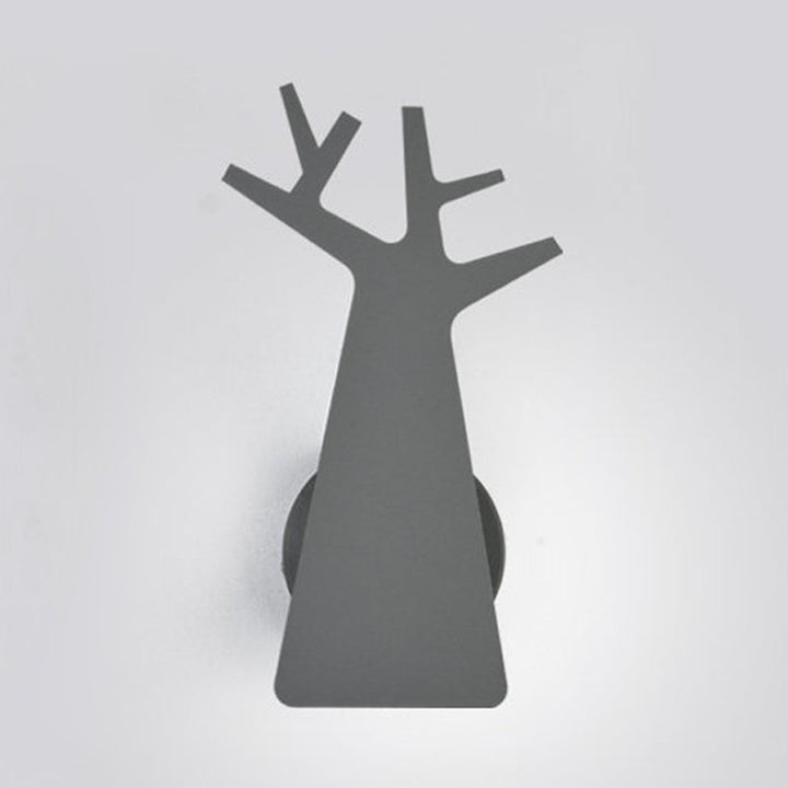 Skørter | Nordic Tree Silhouette Iron Wall Lamp 1 Main as Lighting Fixture in Green/White/Grey for Bedroom