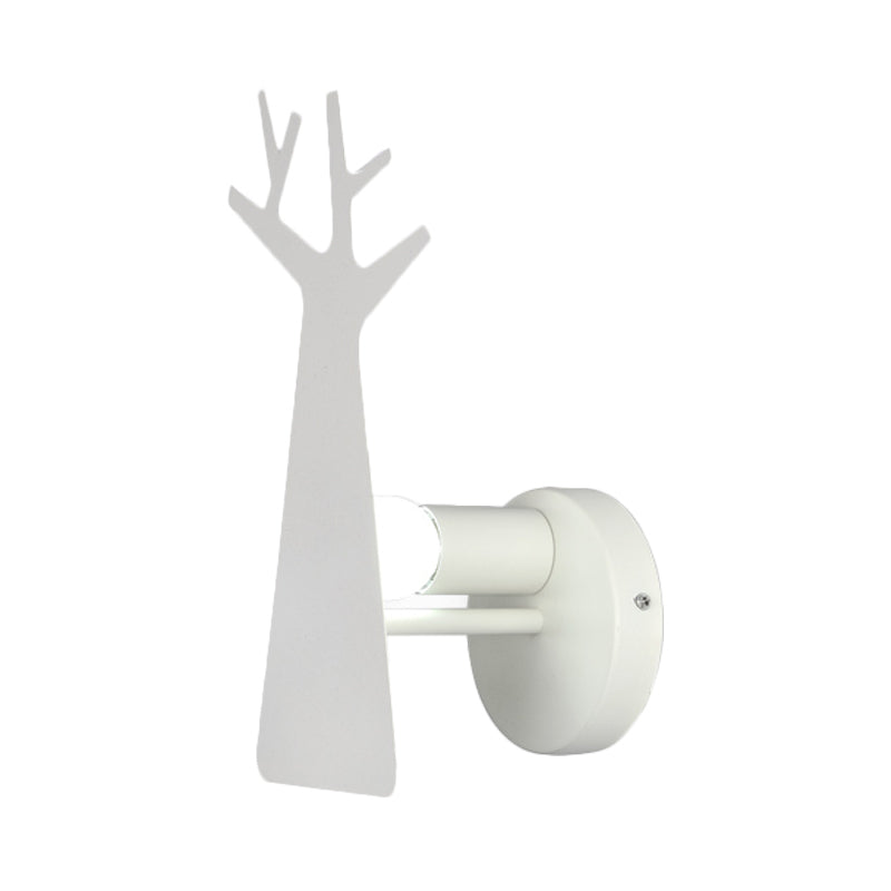 Skørter | Nordic Tree Silhouette Iron Wall Lamp 1 Main as Lighting Fixture in Green/White/Grey for Bedroom