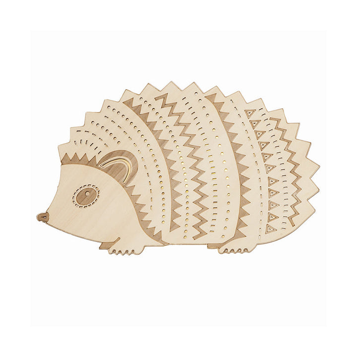 Skørter | Wooden Hedgehog Flush Mount Wall Lamp Children Beige LED Wall Lighting Fixture for Bed, Left/Right