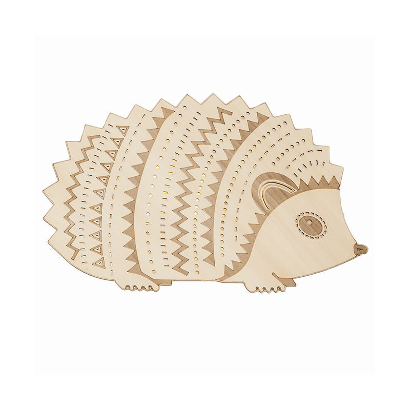 Skørter | Wooden Hedgehog Flush Mount Wall Lamp Children Beige LED Wall Lighting Fixture for Bed, Left/Right