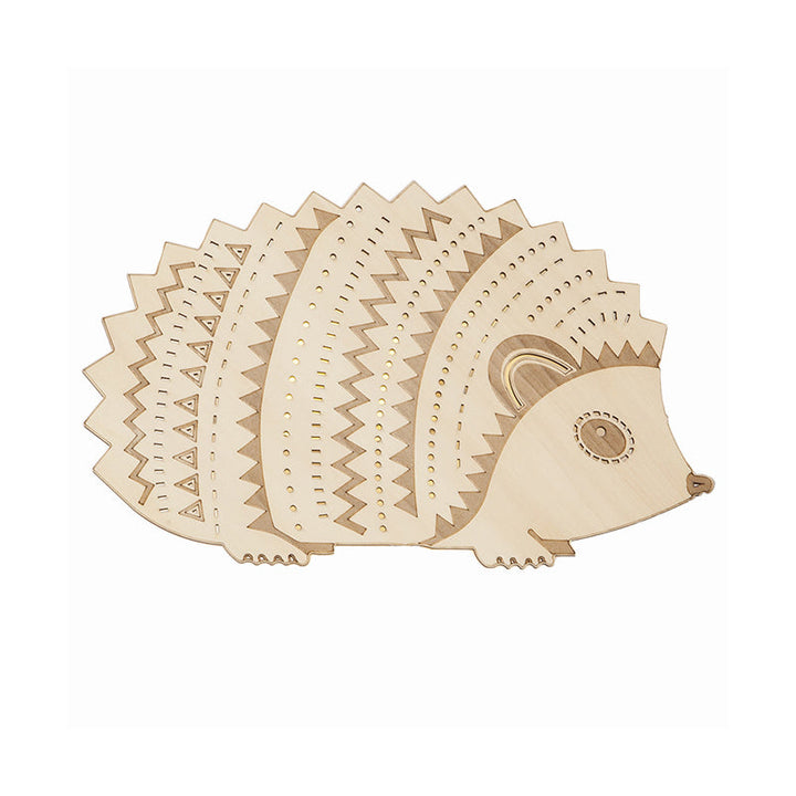 Skørter | Wooden Hedgehog Flush Mount Wall Lamp Children Beige LED Wall Lighting Fixture for Bed, Left/Right