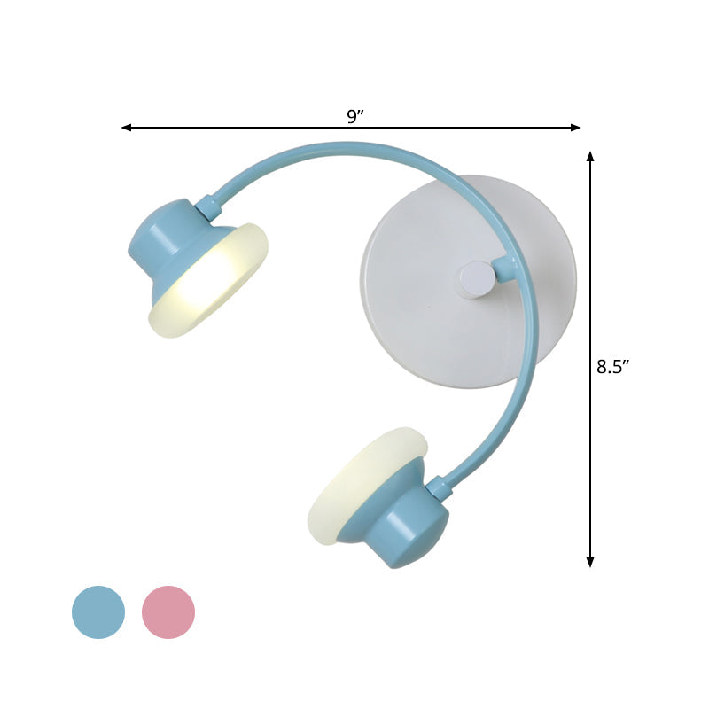 Skørter | Creative Headband Wall Lamp Kit Acrylic Children's Room LED Wall Lighting in Blue/Pink