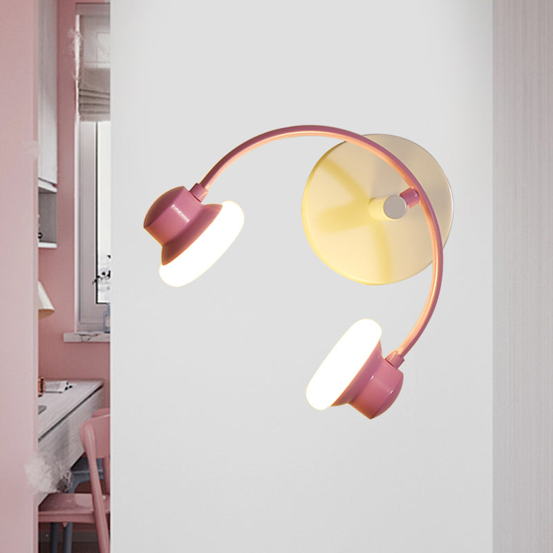 Skørter | Creative Headband Wall Lamp Kit Acrylic Children's Room LED Wall Lighting in Blue/Pink