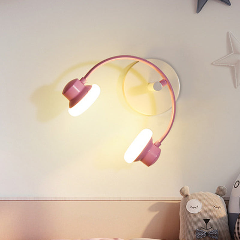 Skørter | Creative Headband Wall Lamp Kit Acrylic Children's Room LED Wall Lighting in Blue/Pink