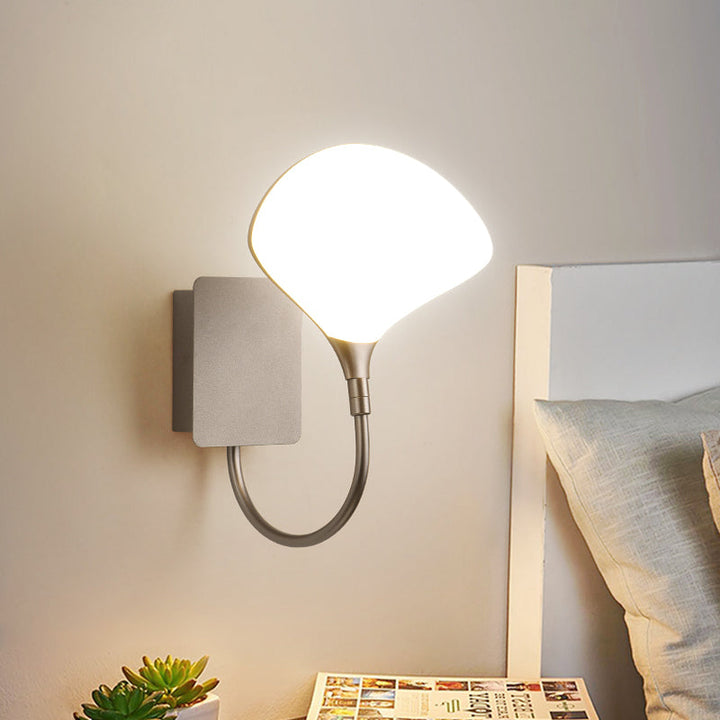 Lisslune | Gold Arced Arm Wall Lighting Ideas Modernist LED Metal Wall Mount Lamp with Acrylic Shade