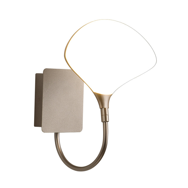 Lisslune | Gold Arced Arm Wall Lighting Ideas Modernist LED Metal Wall Mount Lamp with Acrylic Shade