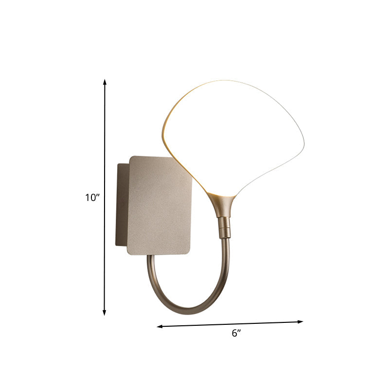 Lisslune | Gold Arced Arm Wall Lighting Ideas Modernist LED Metal Wall Mount Lamp with Acrylic Shade