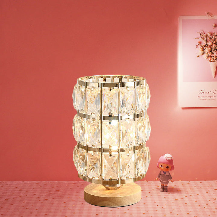 Lisslune | Crystallea – Modern gold crystal head design nightstand lamp