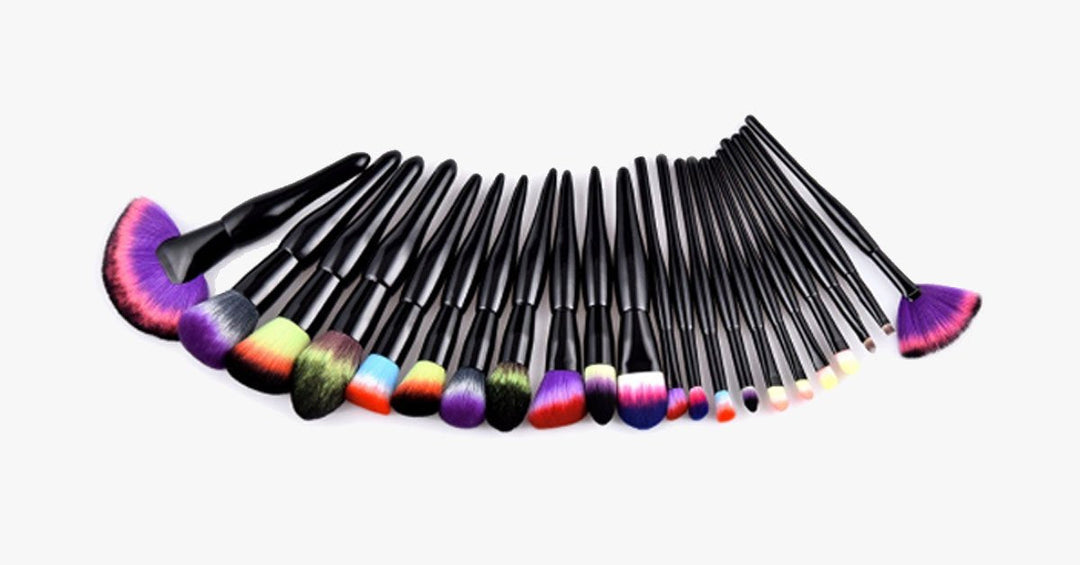 Lisslune | Midnight Rainbow Makeup Brush Set of 22 - Add a splash of color to your vanity