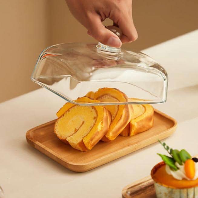 Lisslune | Wooden Butter Dish with Glass Lid – Elegant Tableware