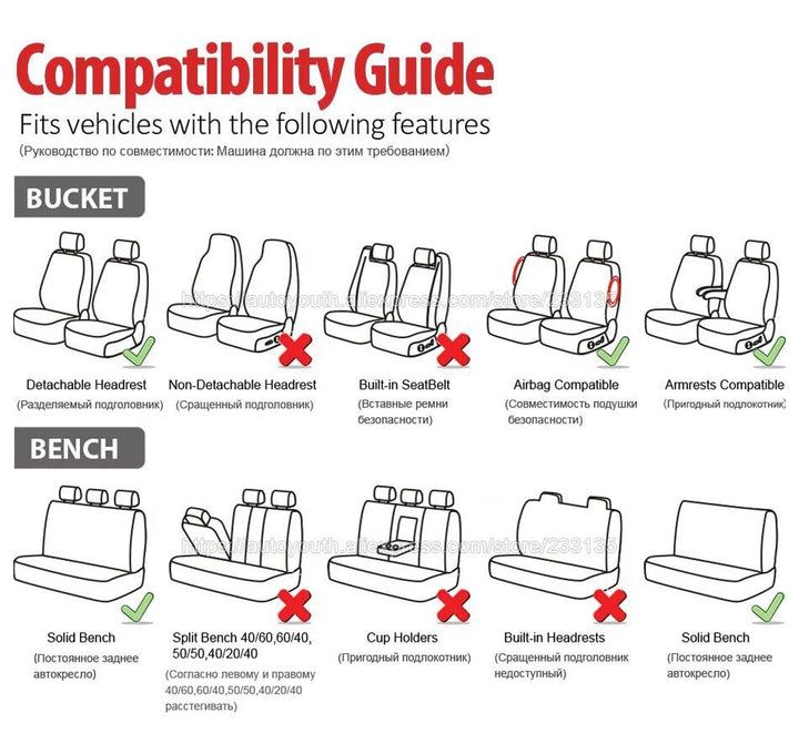 Lisslune | Universal car seat covers with foam padding for most cars, trucks, SUVs, and vans