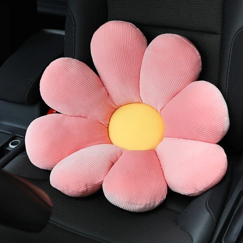 Lisslune | Soft Flower Car Neck and Waist Cushion with Seatbelt Shoulder Pad