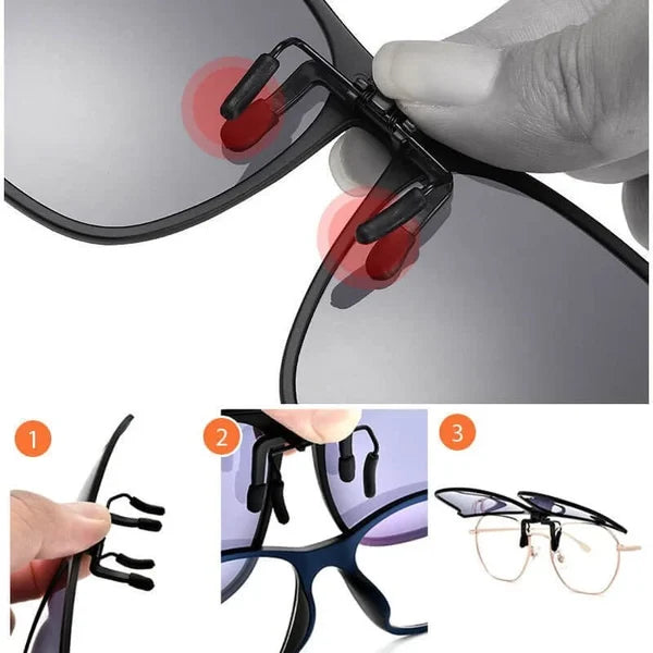 Lisslune | OogZeker Clip-on Sunglasses – Lightweight Polarized UV400 Clip-on for Eyeglass Wearers