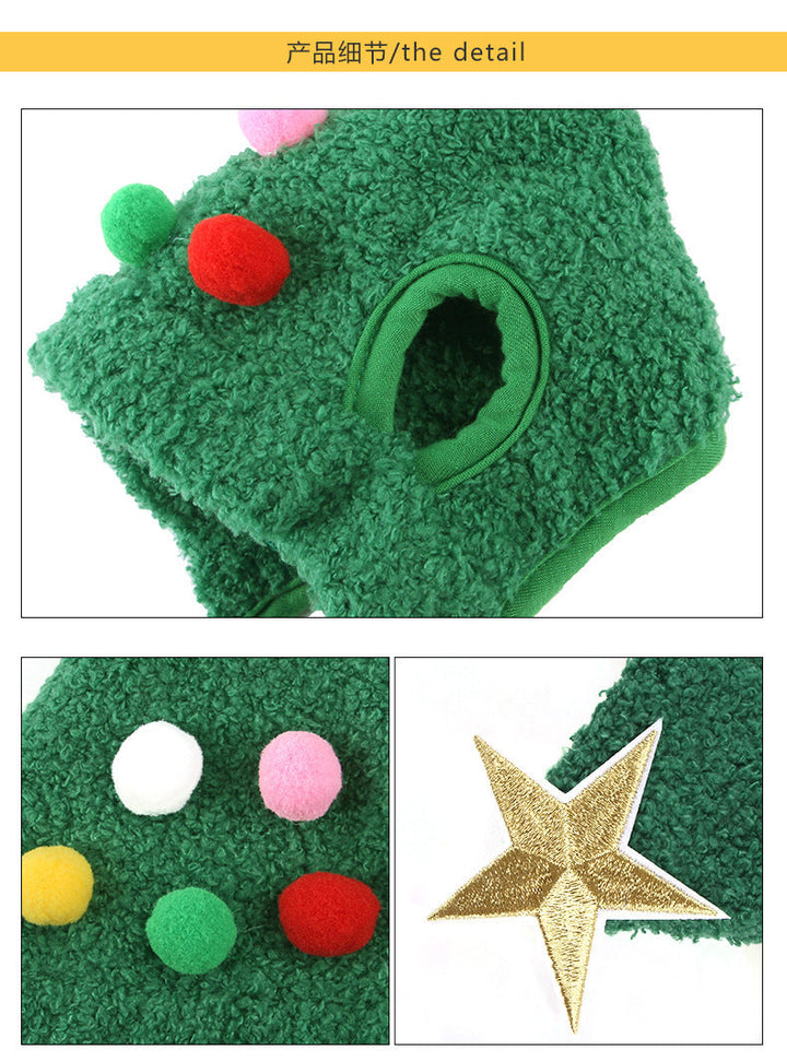 Lisslune | Christmas Pet Hat with Fluff and Golden Edge