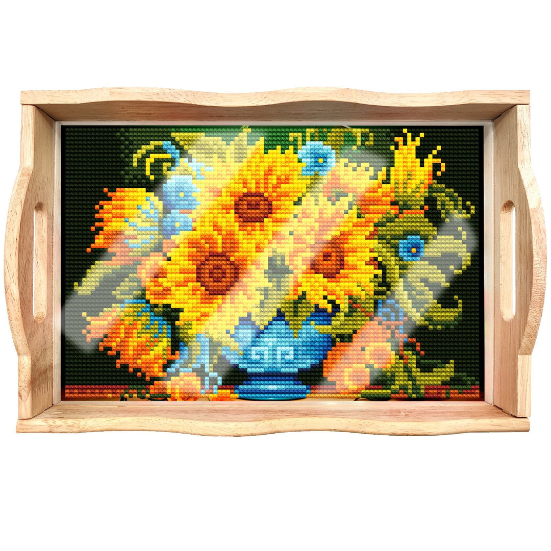 Lisslune | DIY Diamond Painting Wooden Tray Food Tray with Handle Living Room Decoration Mandala Wooden Tray Kit