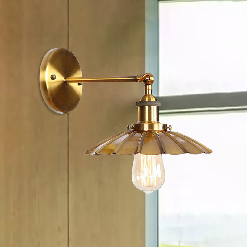 Skørter | Vintage Stylish Golf Wall Lamp 1 Lamp Metal Rotatable Wall Mount Light in Dark Rust/White