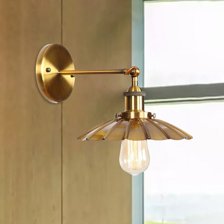 Skørter | Vintage Stylish Golf Wall Lamp 1 Lamp Metal Rotatable Wall Mount Light in Dark Rust/White