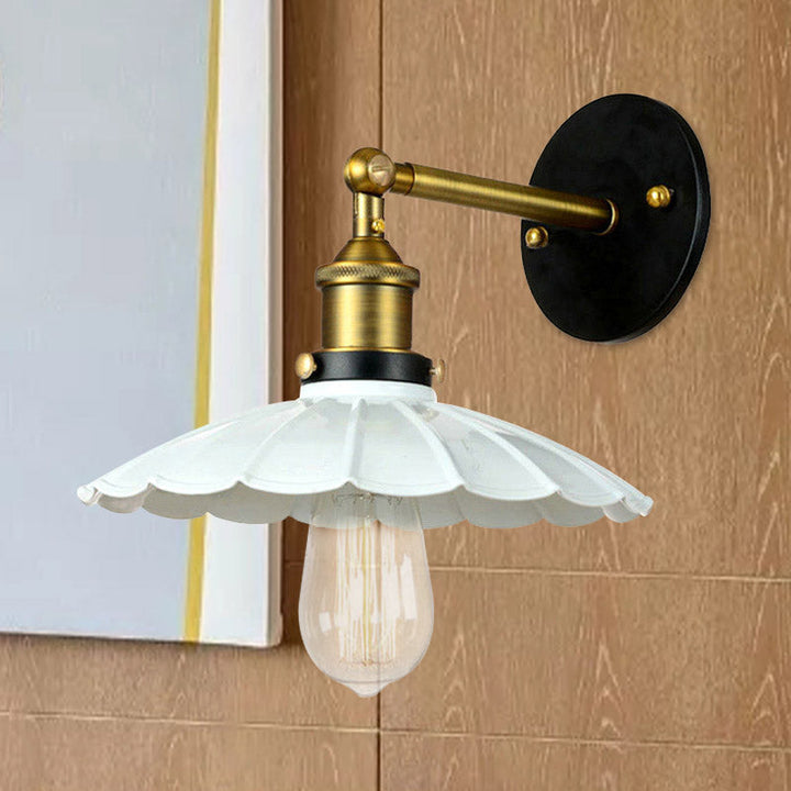 Skørter | Vintage Stylish Golf Wall Lamp 1 Lamp Metal Rotatable Wall Mount Light in Dark Rust/White
