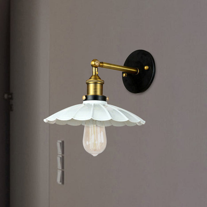 Skørter | Vintage Stylish Golf Wall Lamp 1 Lamp Metal Rotatable Wall Mount Light in Dark Rust/White