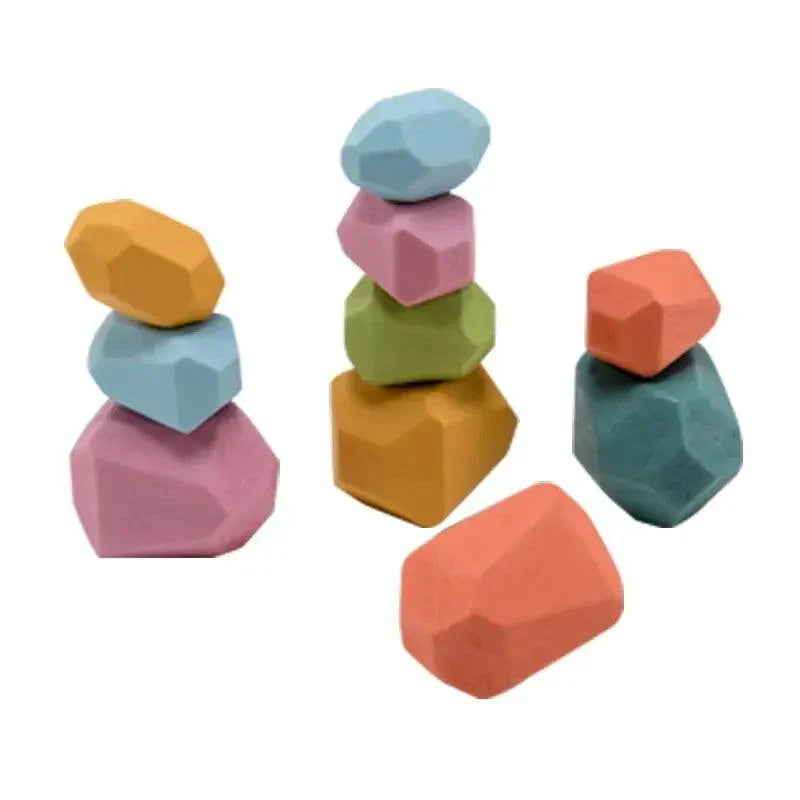 Lisslune | Colorful Wooden Building Blocks Set for Creative Learning and Logical Development