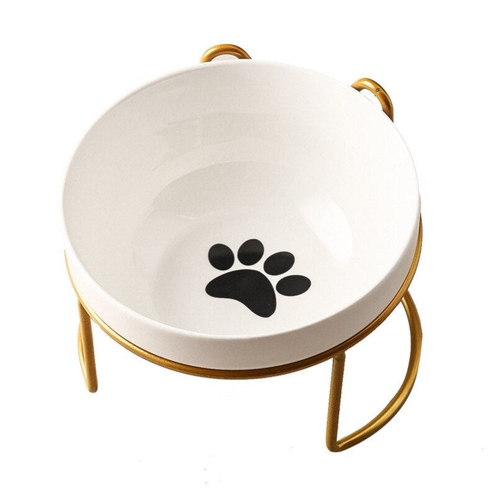 Lisslune | Low-threshold ceramic cat food bowl with stand