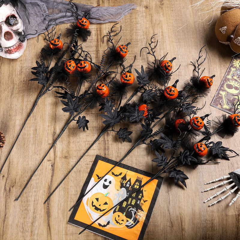 Lisslune | Halloween Decoration – Black Pumpkin Branch Ornament