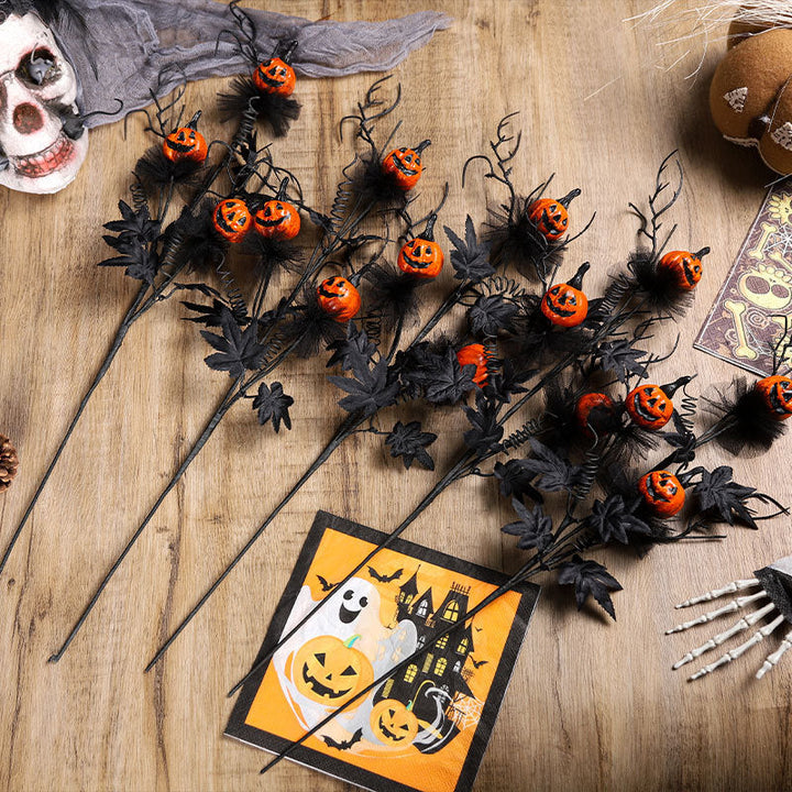 Lisslune | Halloween Decoration – Black Pumpkin Branch Ornament