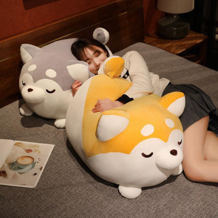 Lisslune | Cuddly Plush Cushions: Cute Lazy Husky and Chubby Shiba Inu Designs