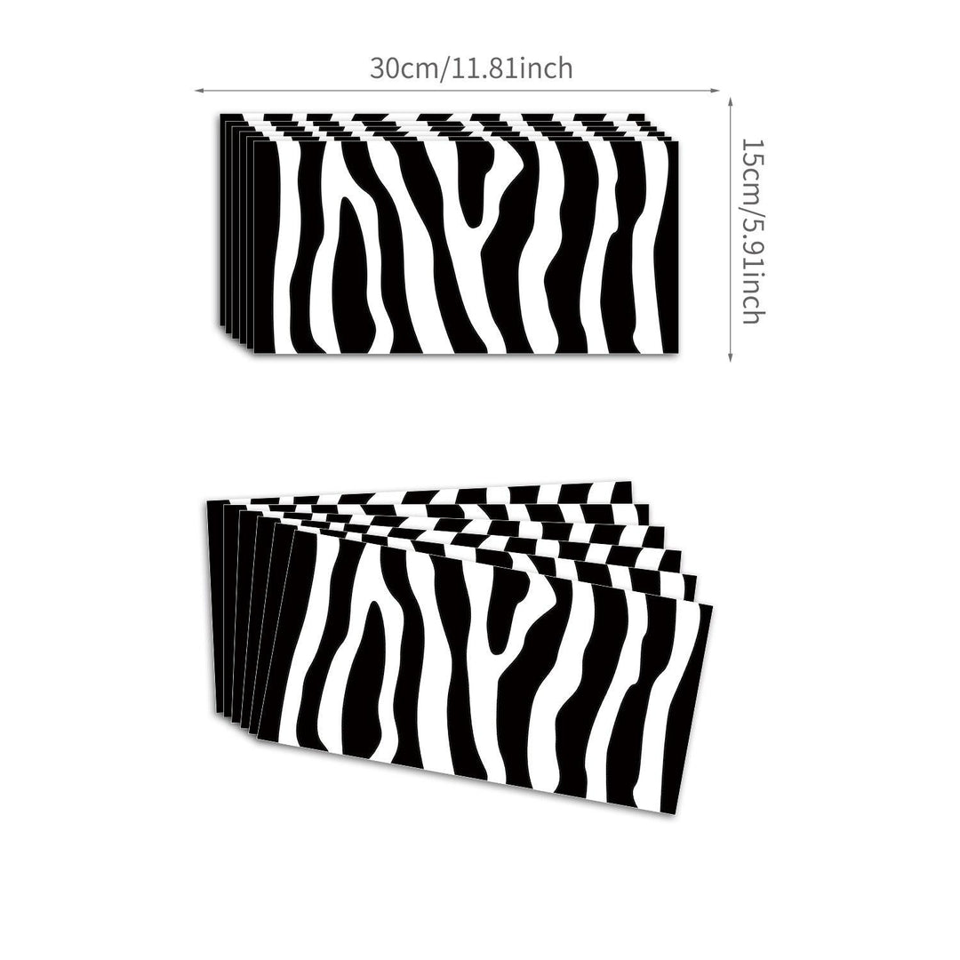 Lisslune | Zebra Chic City Lights Brick Stickers - Stylish urban home decor upgrade