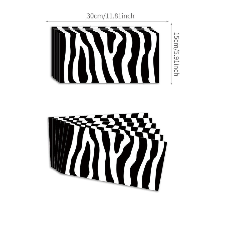 Lisslune | Zebra Chic City Lights Brick Stickers - Stylish urban home decor upgrade