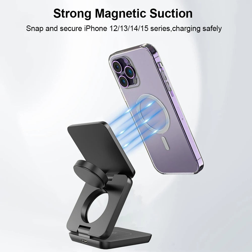 Lisslune | 3 in 1 foldable magnetic wireless charging station