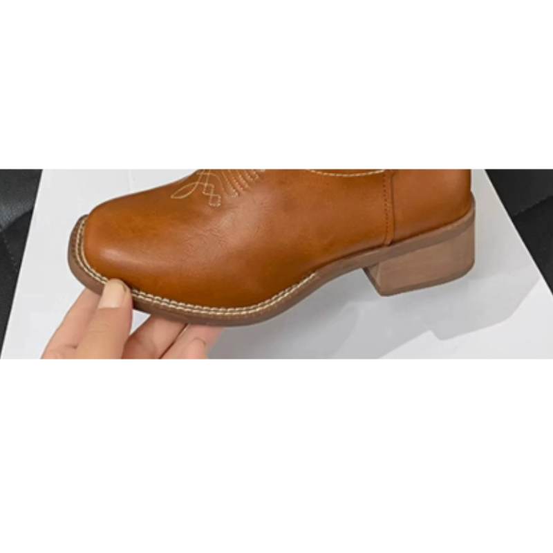 Lisslune | Western Style Boots Women with Pointed Toe and Block Heel, Cowboy Boots Women