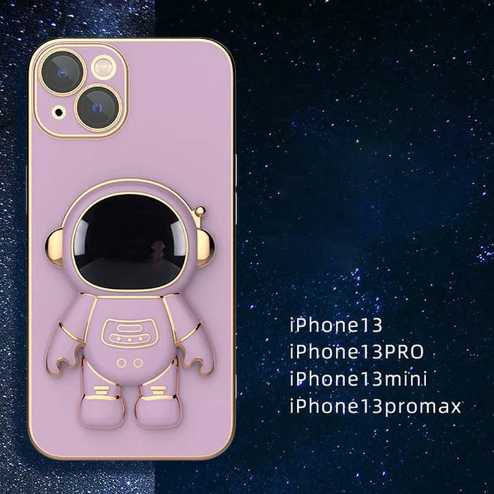 Lisslune | 6D Plating Astronaut Hidden Stand-case Cover For IPhone
