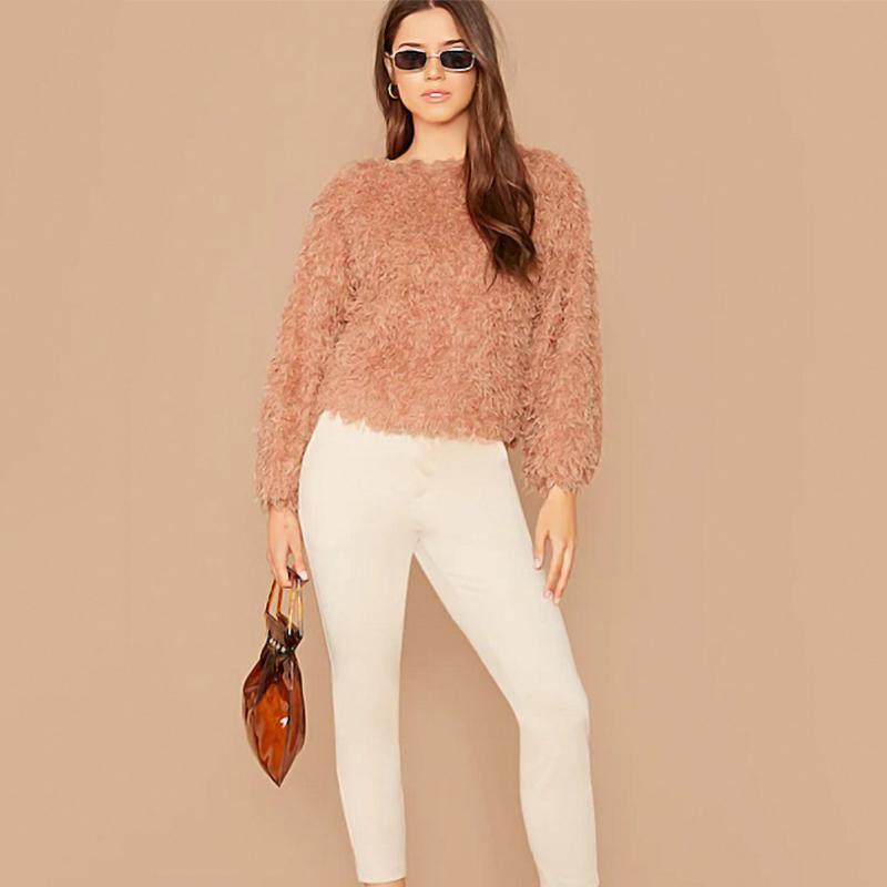 Lisslune | Round Neck Plush Sweater