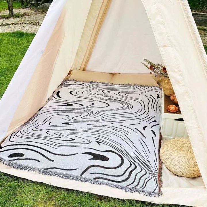 Lisslune | Marble Woven Throw Blanket
