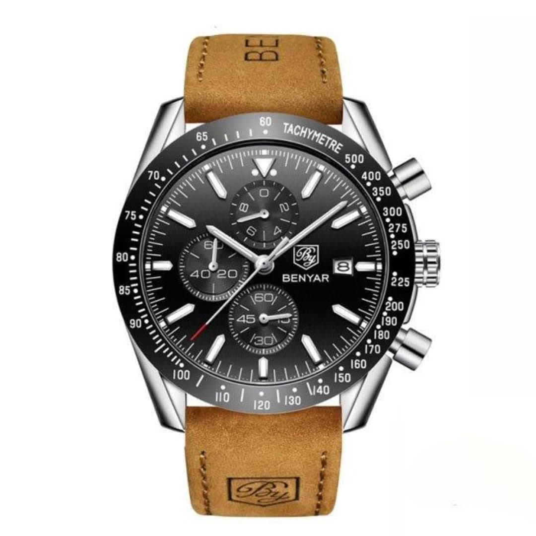 Lisslune | Men’s Waterproof Quartz Watch with Leather Strap