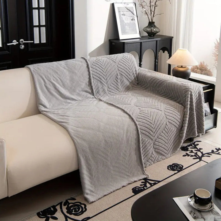 Lisslune | Herringbone Leaf Design Fleece Sofa Cover