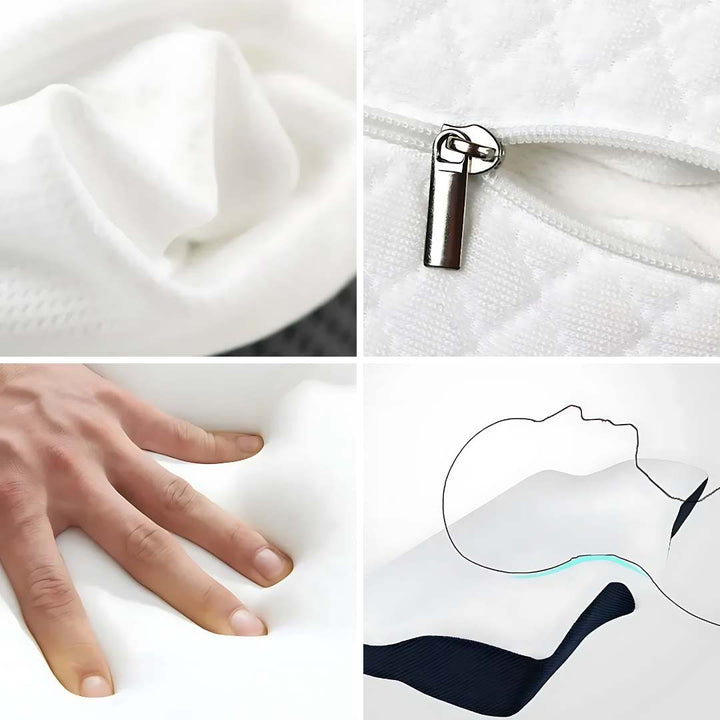 Lisslune | Memory Foam Neck Support Pillow - Contoured Design for Neck Pain Relief & Improved Sleep Quality