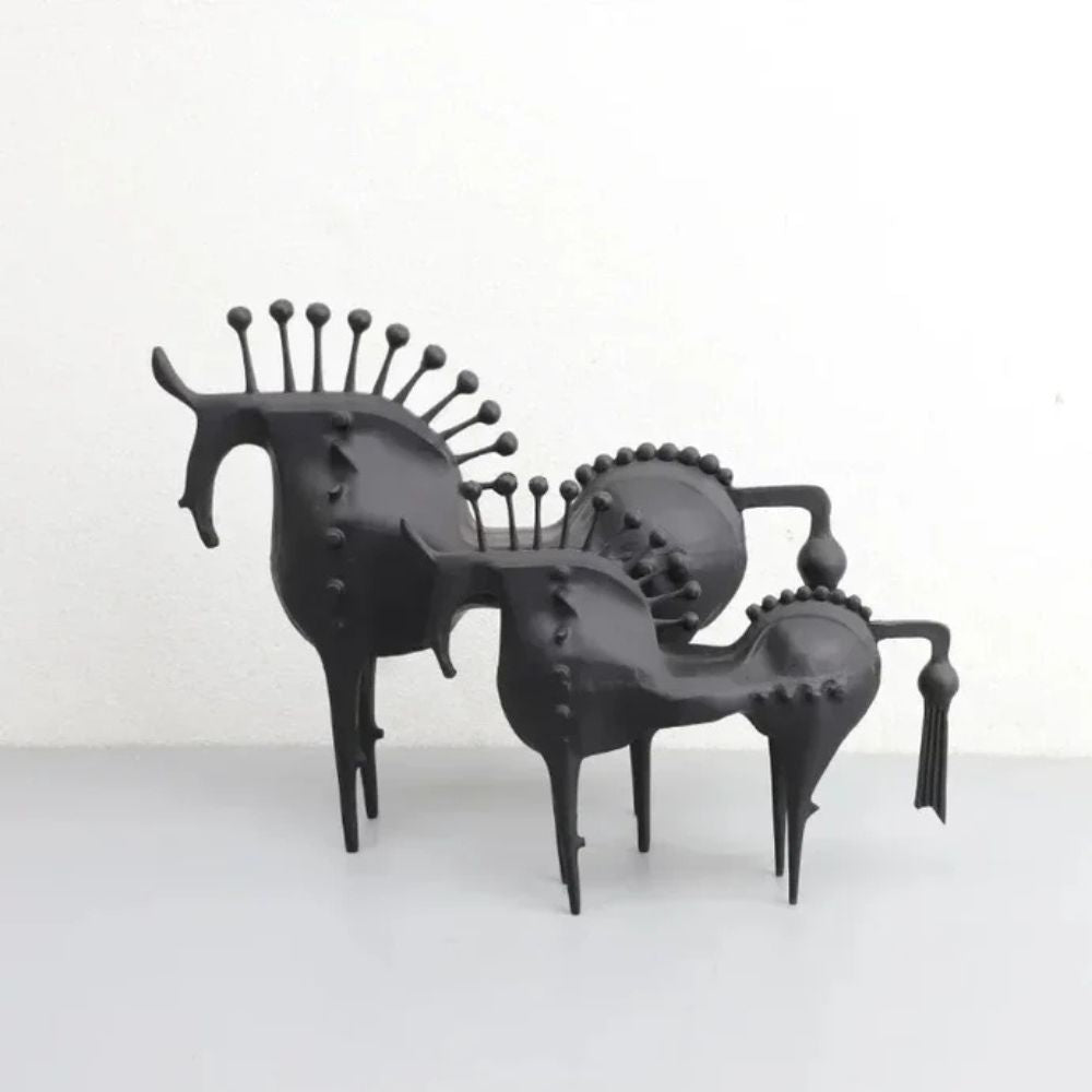Lisslune | Black Stallion Metal Sculpture