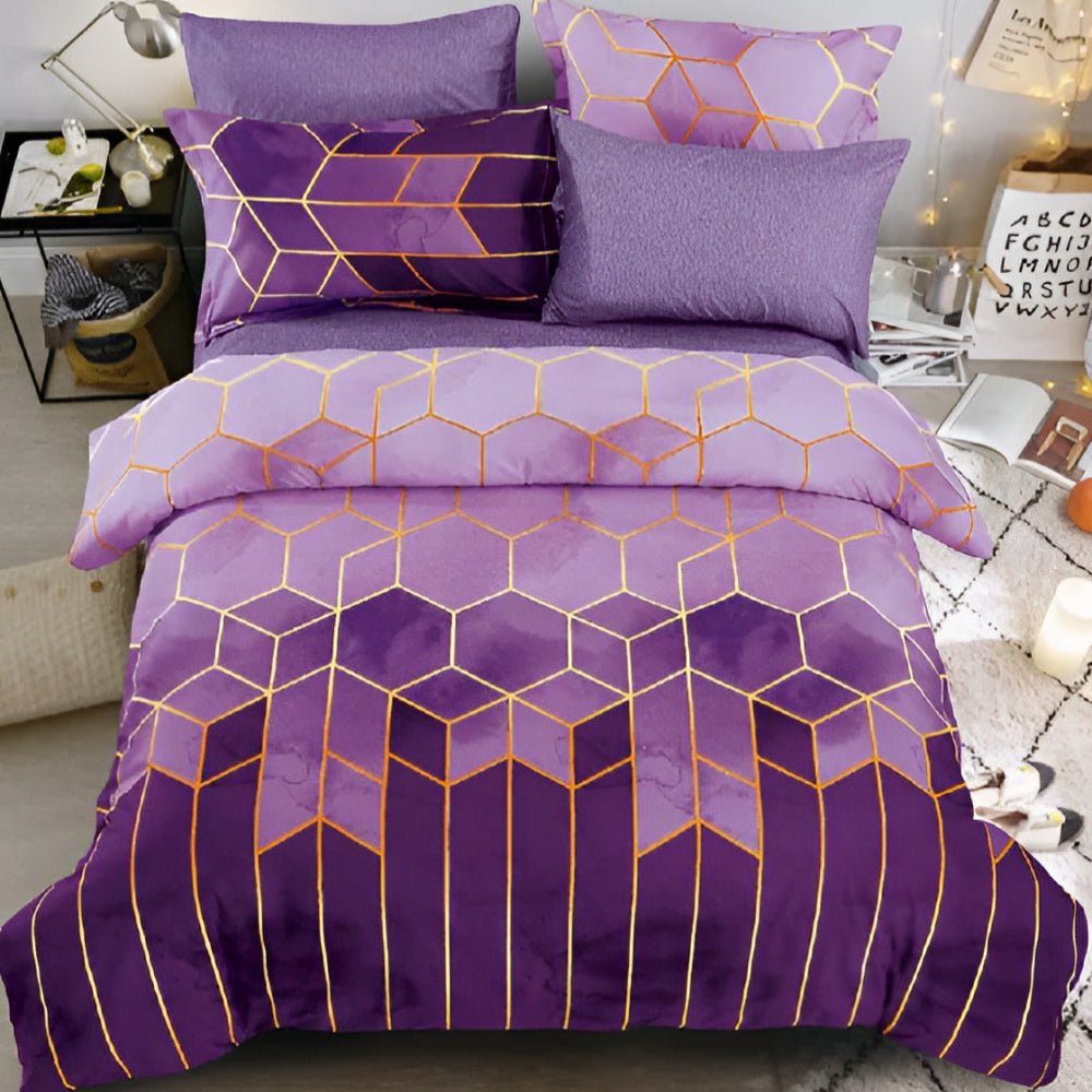 Lisslune | Golden Cosmo Hive | 3pcs Duvet Cover Sets