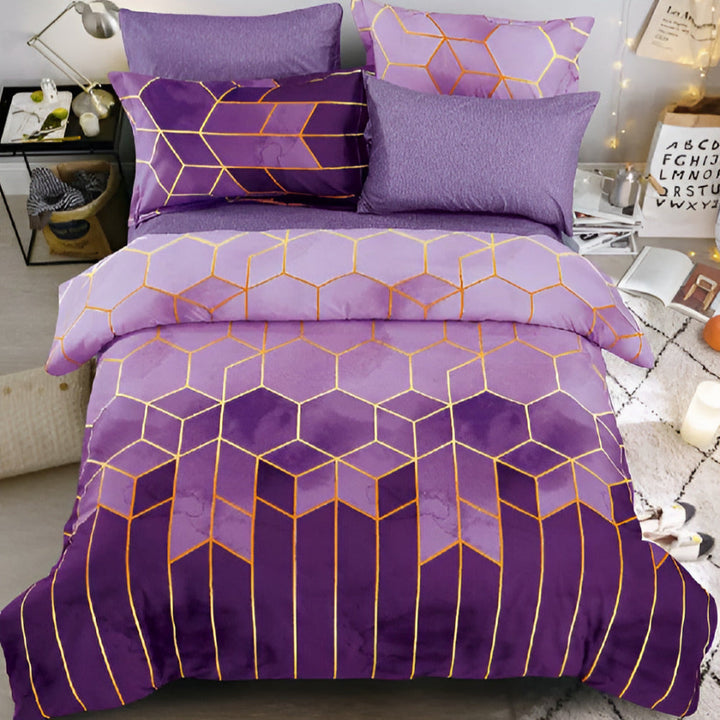 Lisslune | Golden Cosmo Hive | 3pcs Duvet Cover Sets