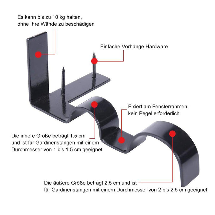 Lisslune | Universal Curtain Rod Brackets 2 Pieces