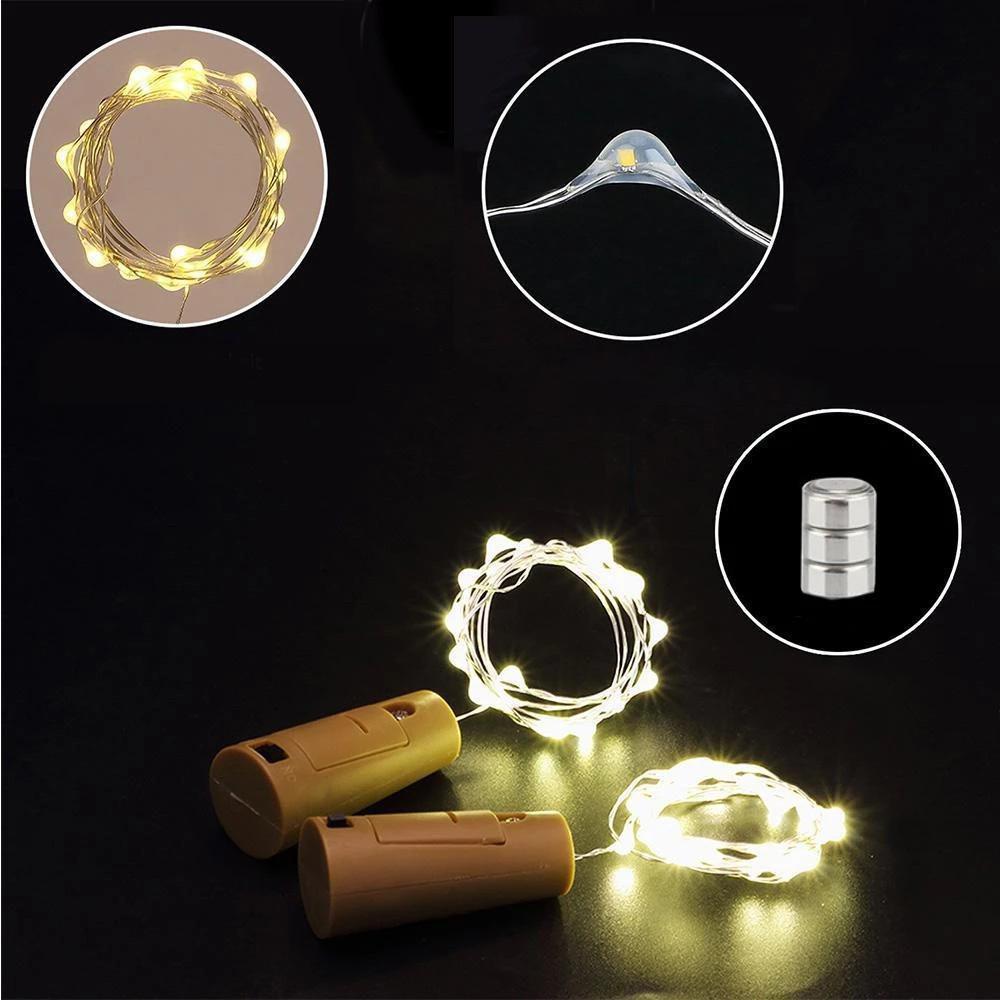 Lisslune | LED Wine Bottle Lamps Cork Night Light DIY Decoration Lift - 5/10 PCS