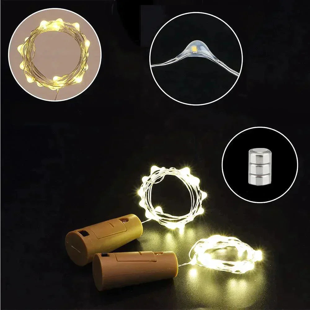 Lisslune | LED Wine Bottle Lights Cork Night Light DIY Decor Lift - Piece