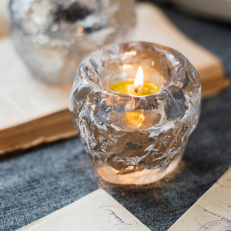 Lisslune | Glass Tealight Holder – Decorative Candle Holder made of Clear Glass for Cozy Lighting