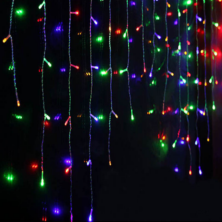 Lisslune | LED Starry Sky Icicle Light String – Decorative Light Curtains for Christmas and Garden