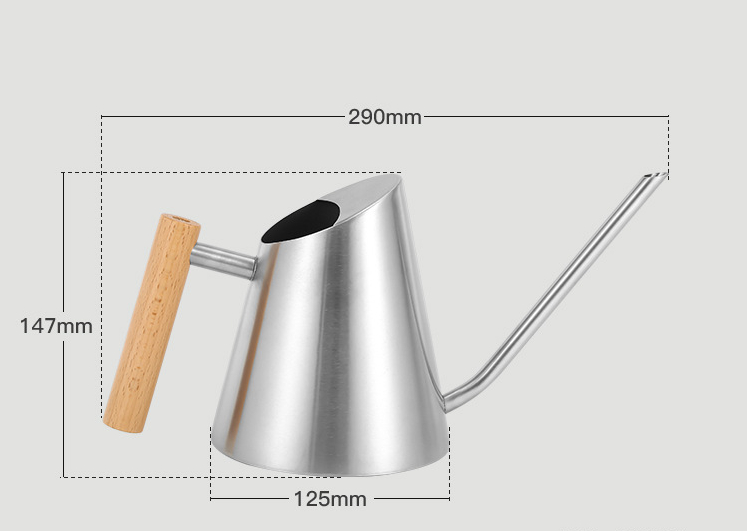 Lisslune | Modern watering can with wooden handle – Stylish watering can for plants in the garden