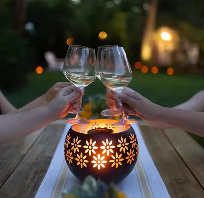 Lisslune | Flower Pattern Candle Lamp – Decorative LED Table Lamp for Stylish Lighting