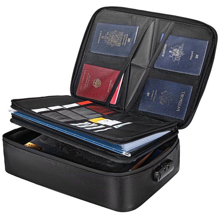 Lisslune | Waterproof Fireproof Document and Cash Safe Bag with Secure Lock